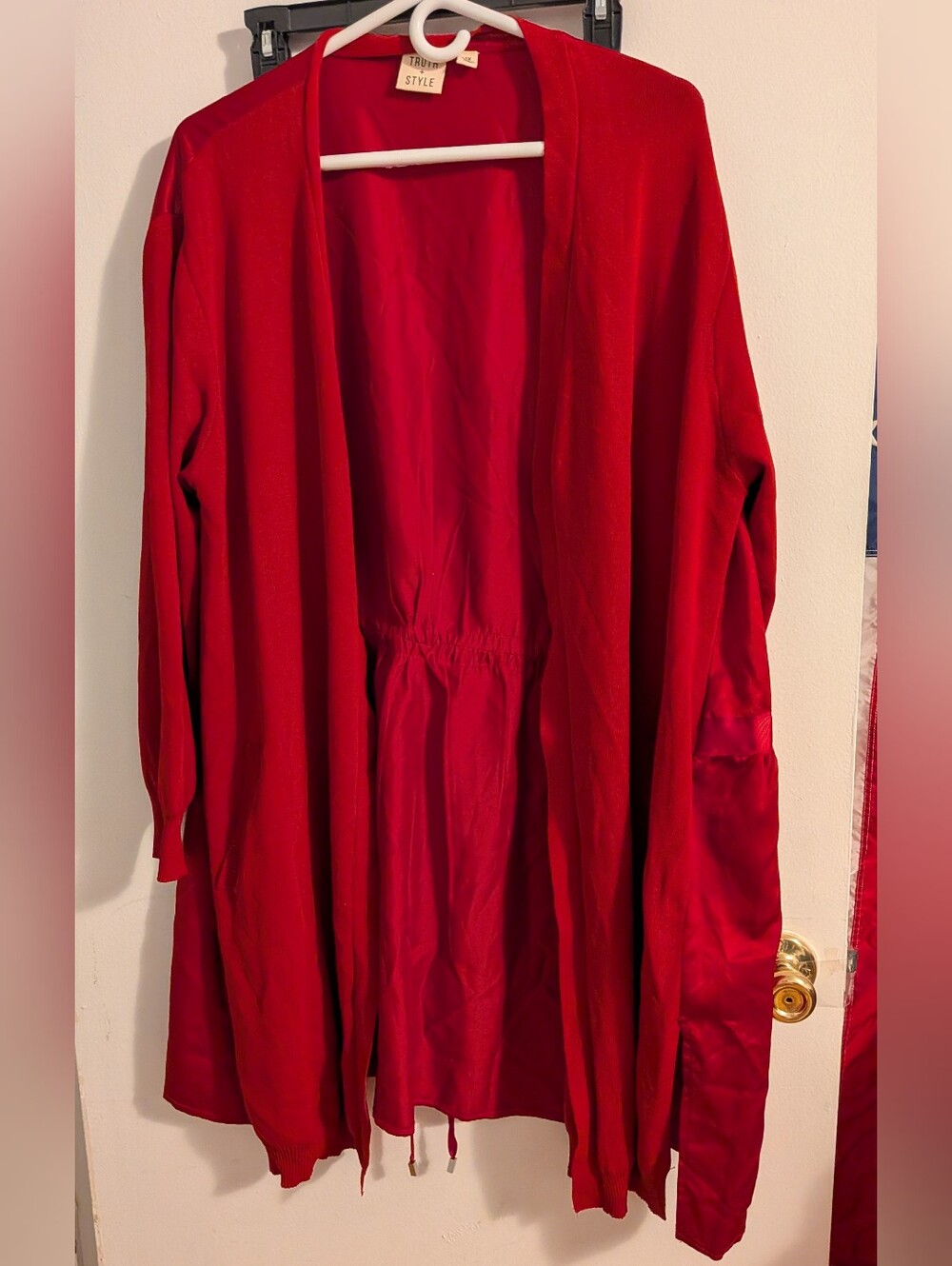 Red Women’s Open-Front Cardigan Jacket